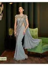 Grey Colour Mohmanthan Carmella Rich Look Collection With Heavy Sequins Embroidery Work Lycra Saree 5809